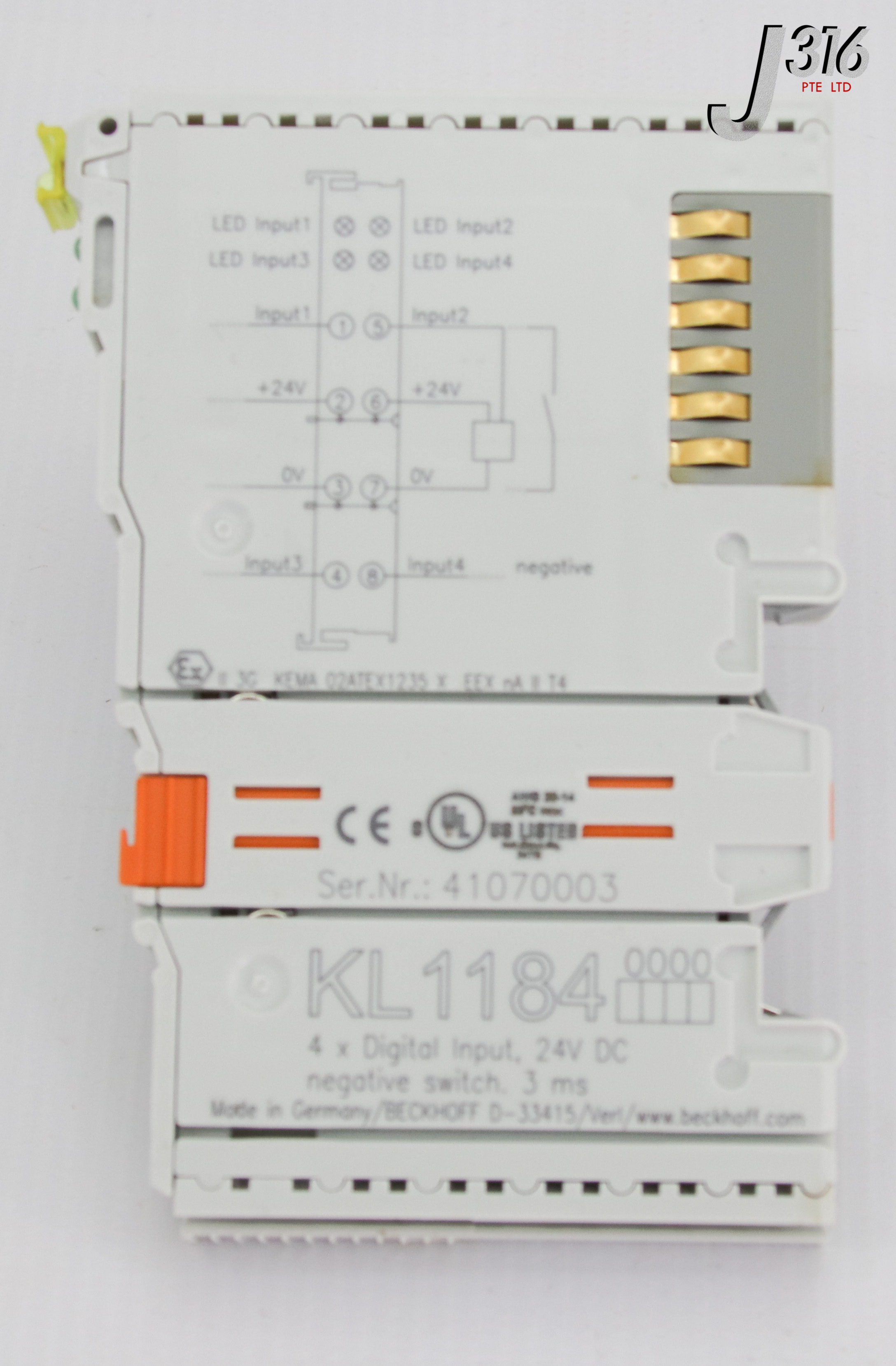 19427 BECKHOFF 4-CHANNEL DIGITAL INPUT BUS TERMINAL (NEW) KL1184